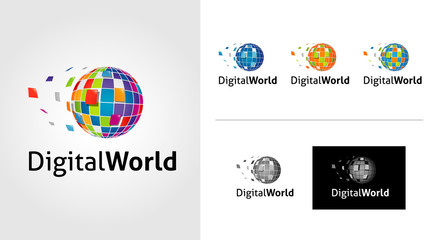 Fototapeta premium Digital World Logo Template