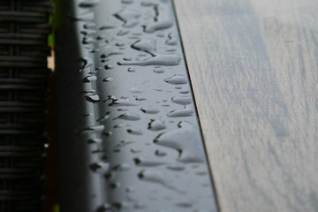 rain drops on table