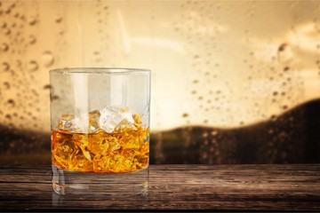 Glass of Whiskey and Ice