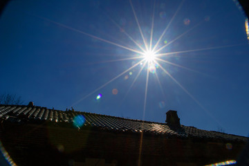 Sunburst in Blue Sky