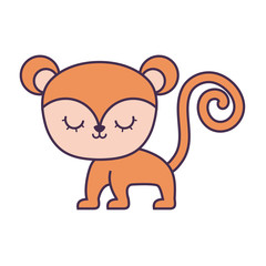 cute monkey animal isolated icon