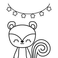 cute chipmunk with garlands hanging