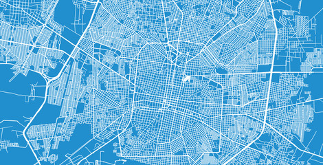 Urban vector city map of Merida, Mexico - obrazy, fototapety, plakaty