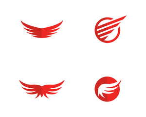 wing logo template vector icon illustration design 