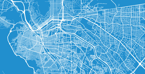 Urban vector city map of Juarez, Mexico