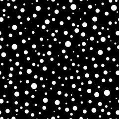 Confetti Seamless Pattern - Black and white confetti dots repeating pattern design