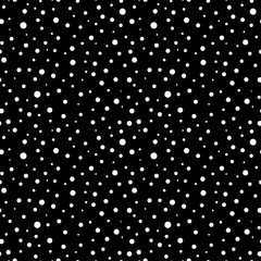 Confetti Seamless Pattern - Black and white confetti dots repeating pattern design