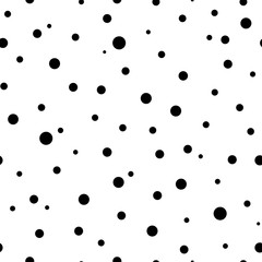 Confetti Seamless Pattern - Black and white confetti dots repeating pattern design