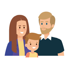 parents couple with son characters