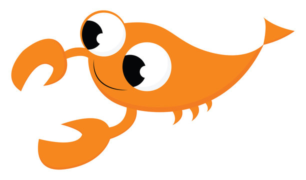 orange cartoon crab with big eyes clip art preview