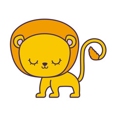 cute lion animal isolated icon