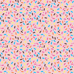 Fototapeta na wymiar Sprinkles Seamless Pattern - Colorful sprinkles on solid background repeating pattern design