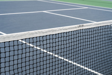 Empty blue tennis court