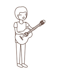 young man with guitar character