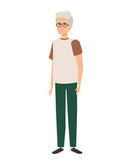 Obraz premium cute grandfather avatar character