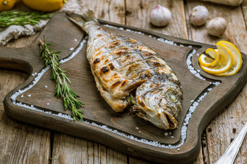 Dorado on grill