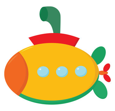 recommend clip art: Clipart of a multi-colored submarine vector or color illustration