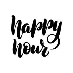 lettering happy hour