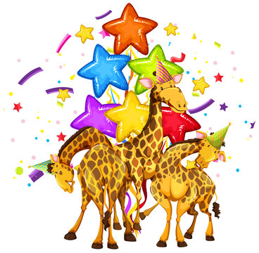 Giraffe on party template
