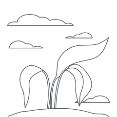 plant in landscape isolated icon