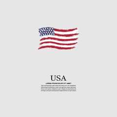 USA flag in grunge style on a gray background