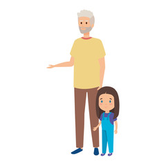 Fototapeta premium cute grandfather with grandaughter