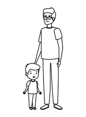 young father with son characters