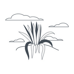 plant in landscape isolated icon