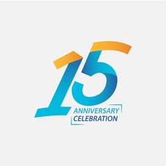 15 Year Anniversary Celebration Vector Template Design Illustration