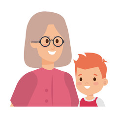 cute grandmother with grandson