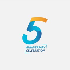 5 Year Anniversary Celebration Vector Template Design Illustration