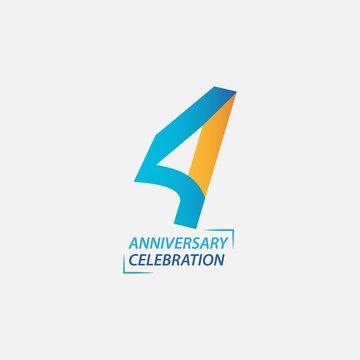 4 Year Anniversary Celebration Vector Template Design Illustration