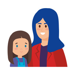 young mother with little daughter