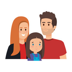 Fototapeta premium parents couple with daughter characters