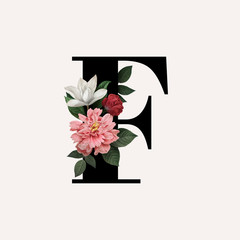 Floral letter F font