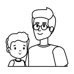 young father with son characters
