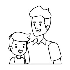 young father with son characters