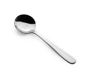 silver spoon isolated on white background