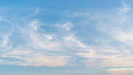 Sunset sky and white clouds abstract background.