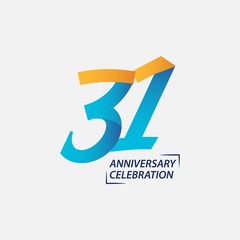 31 Year Anniversary Celebration Vector Template Design Illustration