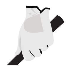 Golfer hand with a club. Vector illustration design