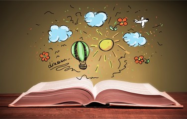 Open book isolated on background