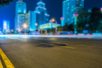 Fototapeta na wymiar Empty asphalt road through modern city in Shenzhen, China