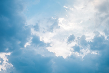 Blue sky with white clouds.