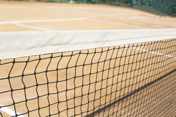 Tennis net and court