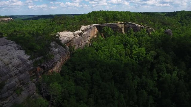 Open landscape in Daniel Boone National Forest, aerial