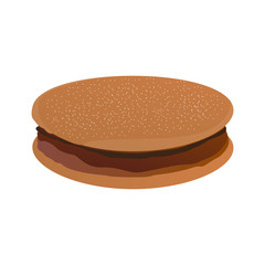 Burger bun with meat. Vector illustration design
