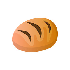 Isolated bread roll image. Vector illustration design