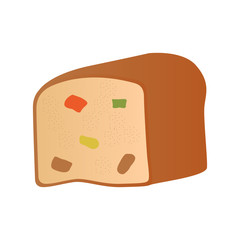 Bread with candied fruit. Vector illustration design