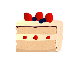 Isolated piece of cake image. Vector illustration design